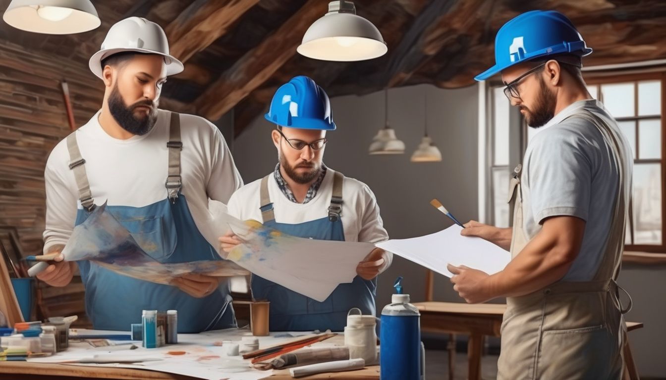 professional painters checking licenses and insurance documents