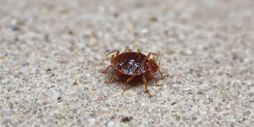 Ploșniță pe o suprafață texturată.