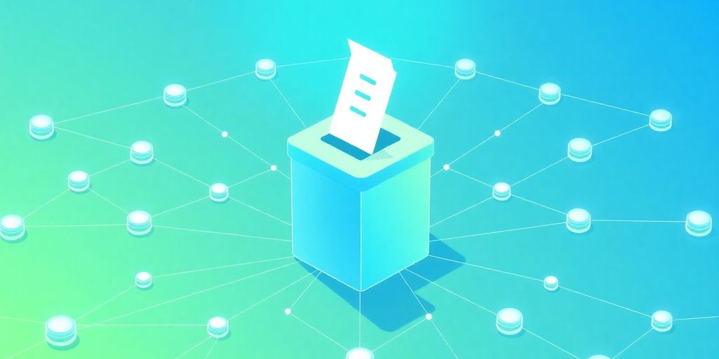 Illustrative image of secure blockchain voting process.