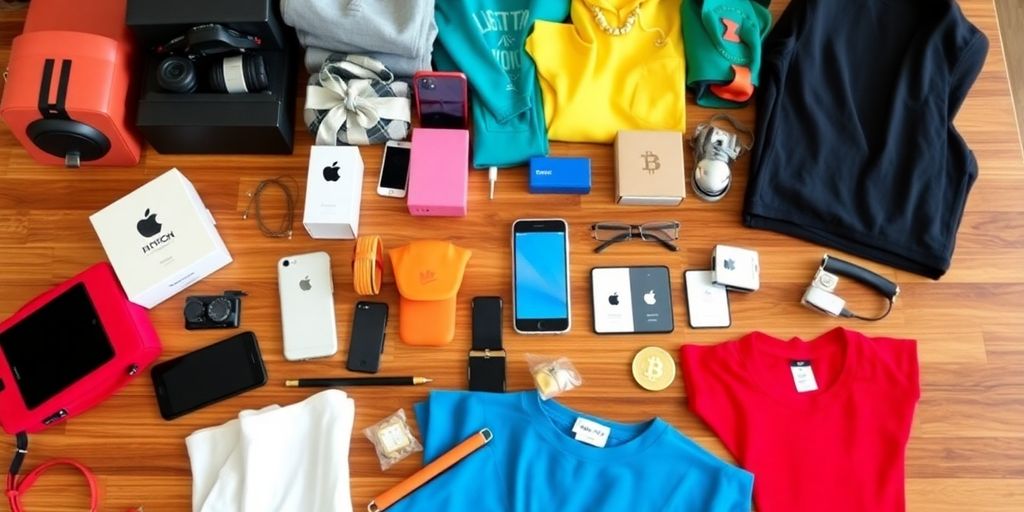 A diverse selection of products for online reselling.