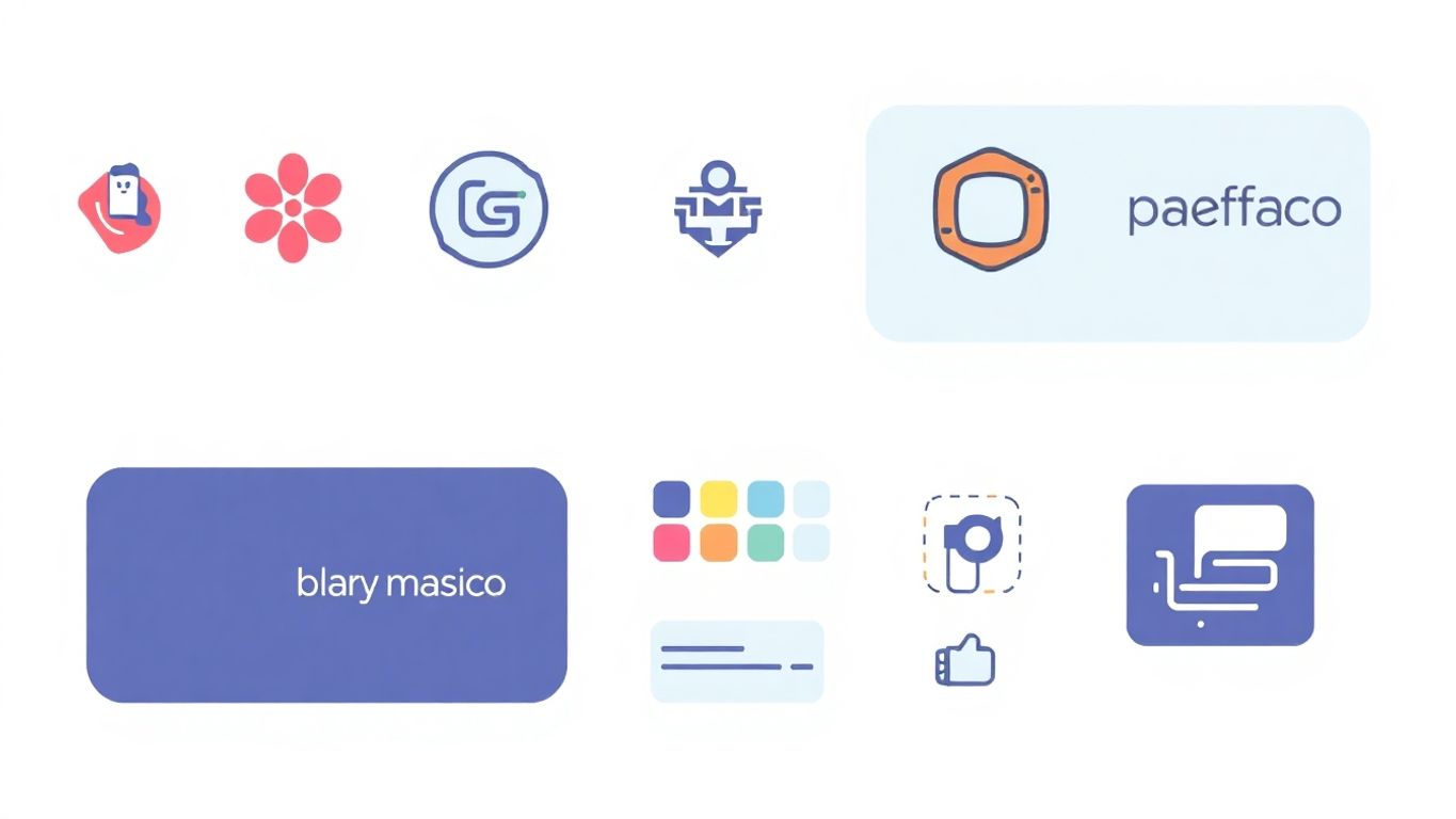 Moderne illustrasjon av brandingselementer i myke farger.