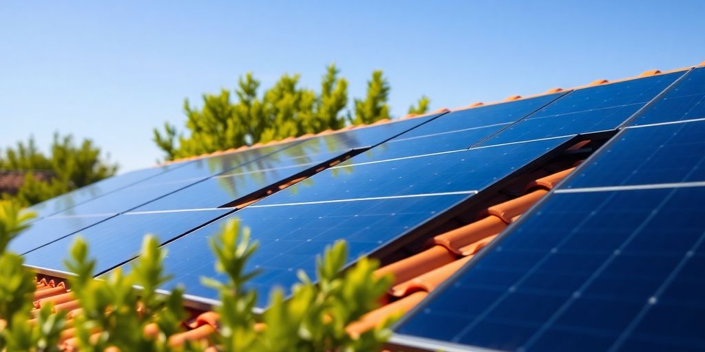 Solar panels on roof