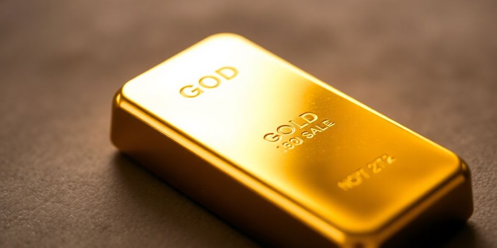 Barre d'or sur un fond en velours.