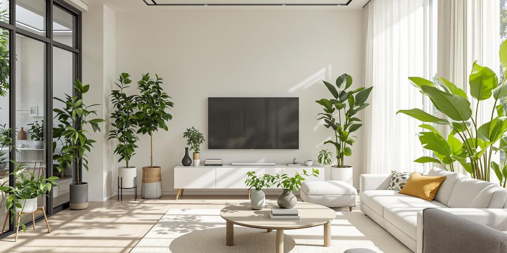 Luxurious eco-friendly living space with smart technology.