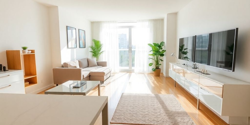 Interior curat si igienizat al unui apartament.