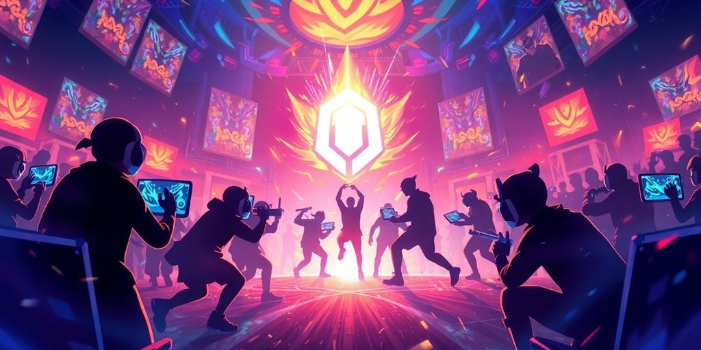 Vibrant esports match with dynamic action.