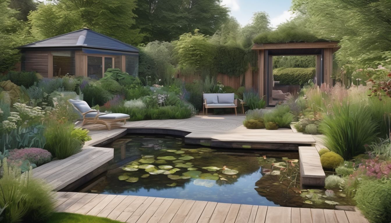 wildlife-friendly garden with pond in the UK