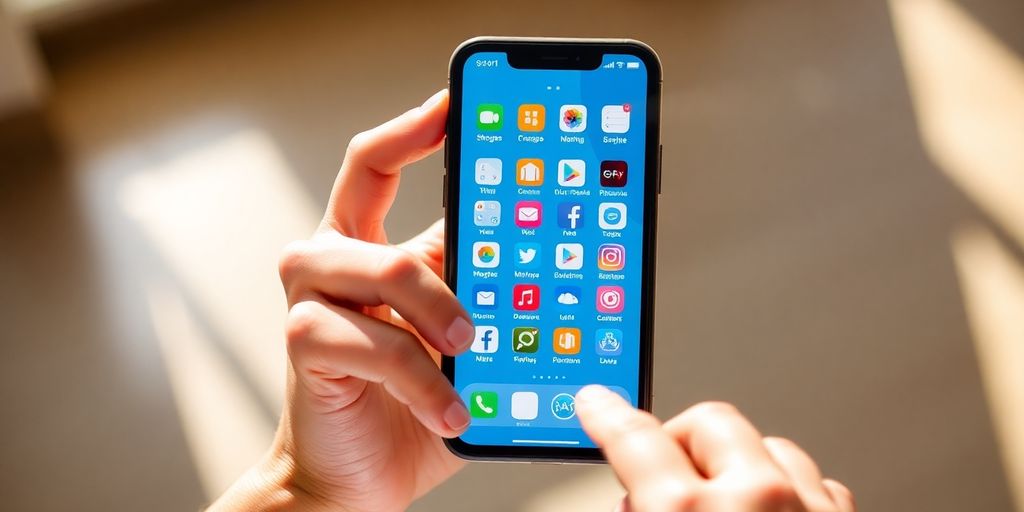 Person happily using a smartphone, earning money.