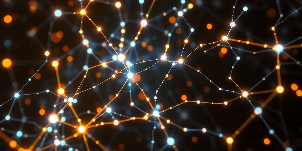 Brain with neural network pathways.