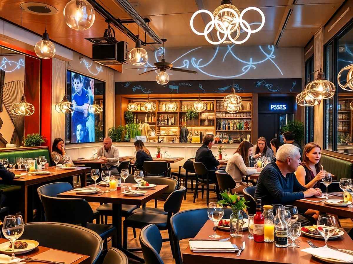 Una scena vivace di un bistrot a Milano.
