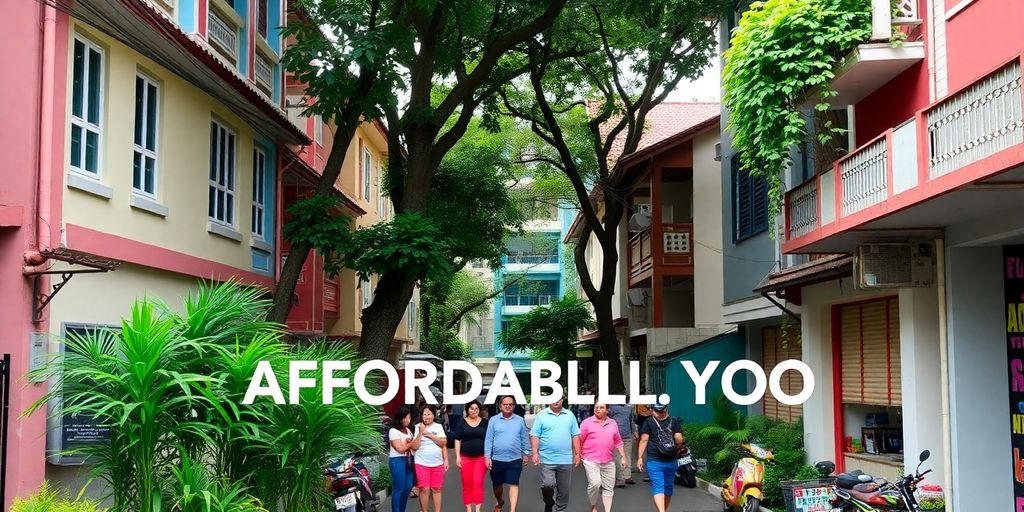 Street view of affordable housing in Kuala Lumpur.
