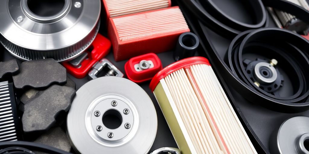 Quality Nissan auto parts displayed in an organized arrangement.
