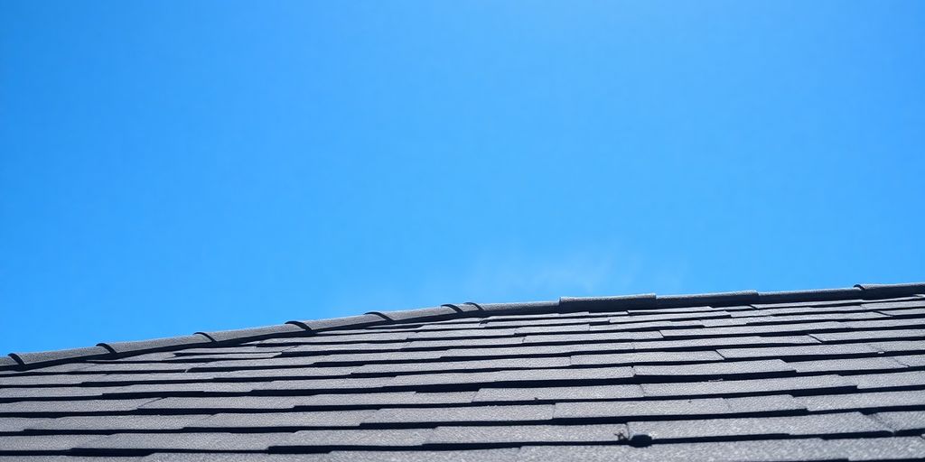 Sun-baked roof with shimmering heat