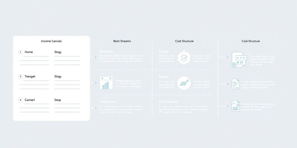 Illustrasjon av forretningsmodell med inntektsstrømmer og kostnader.