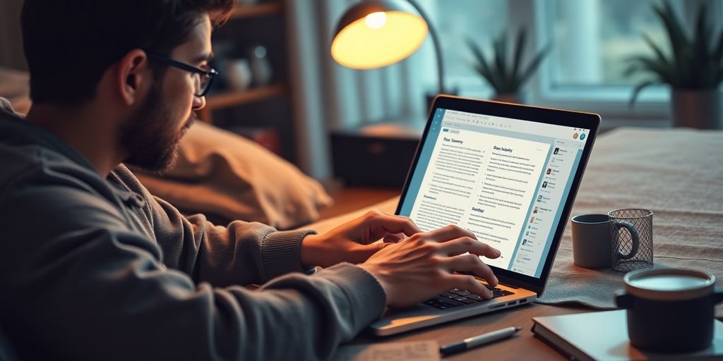 User interacting with a digital PDF summary tool.