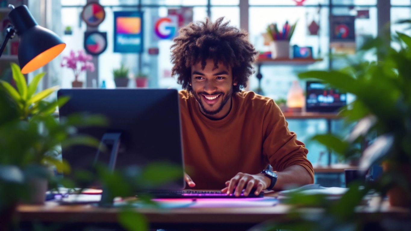 Person working on a computer for YouTube channel.