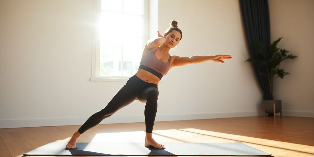 Person stretching on a yoga mat