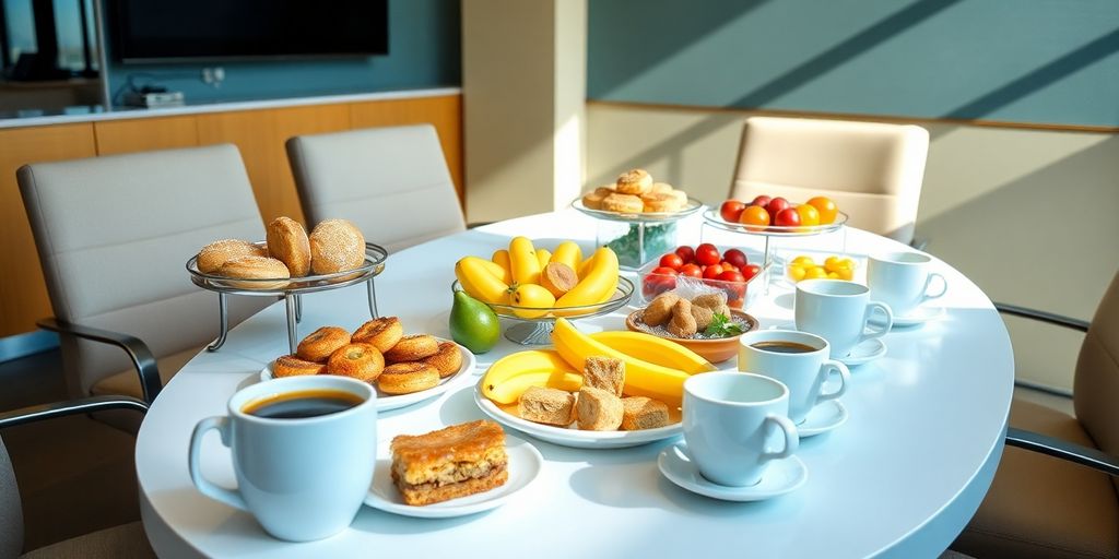 อาหารจัดเบรคในห้องประชุม