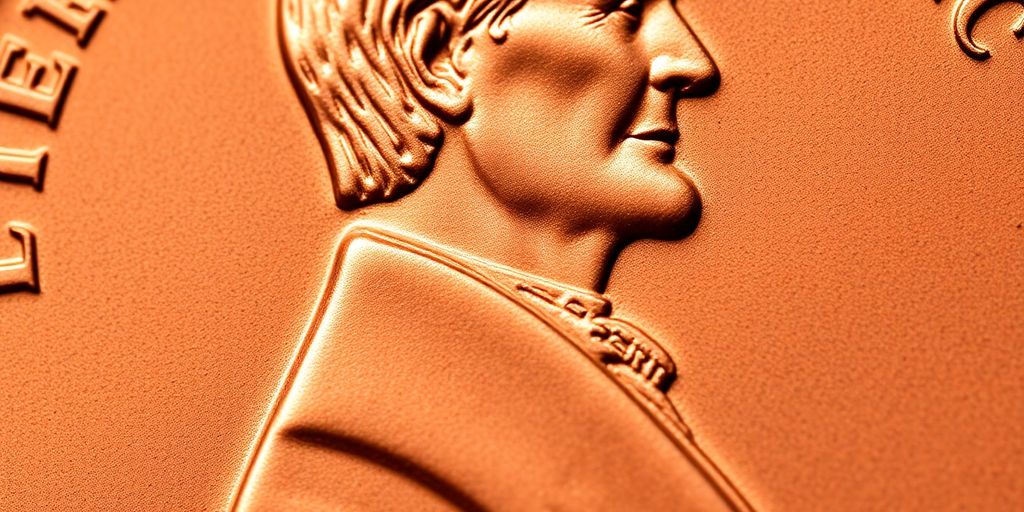 Close-up of a Lincoln penny with doubled die obverse.
