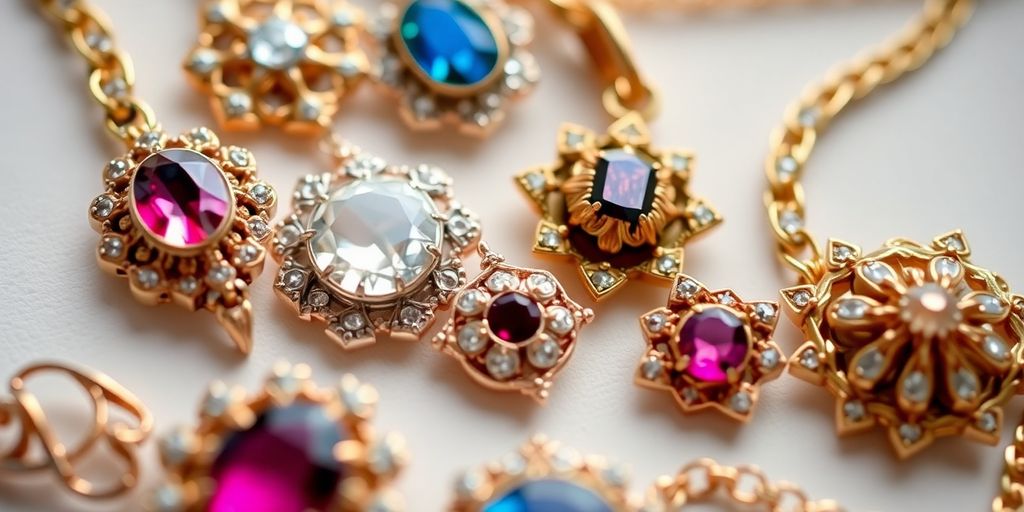 Bijoux hérités avec des détails raffinés et précieux.