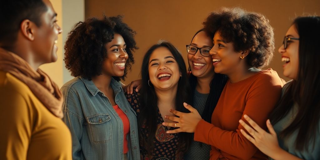 People sharing a warm hug, fostering connection and support.