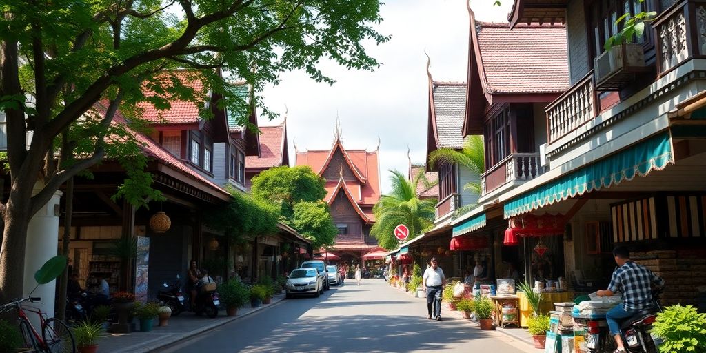 Traditional Thai architecture in Chiang Mai's vibrant streets.