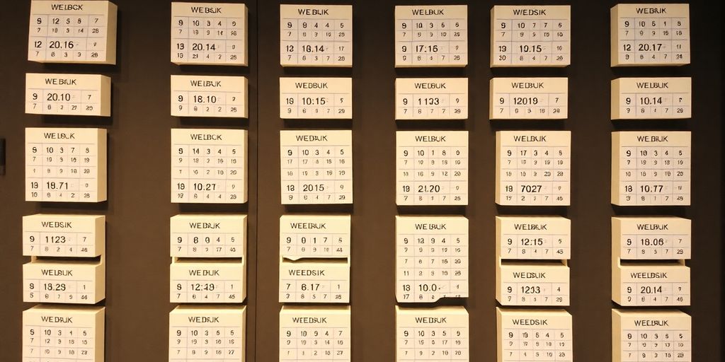 Retail calendar blocks divided into weeks.