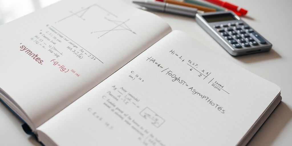 How to Find Horizontal Asymptotes - Notebook with math formulas and study tools.