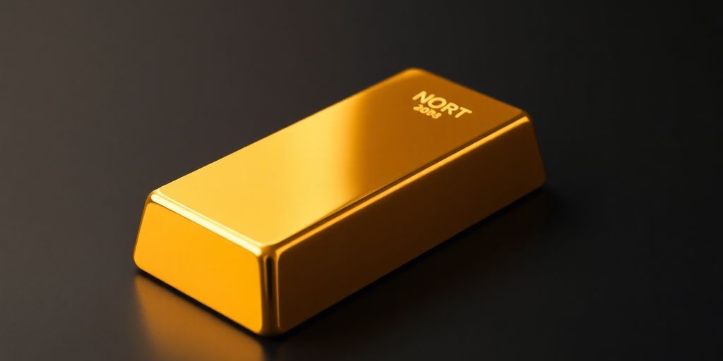 Un lingot d'or sur fond noir.