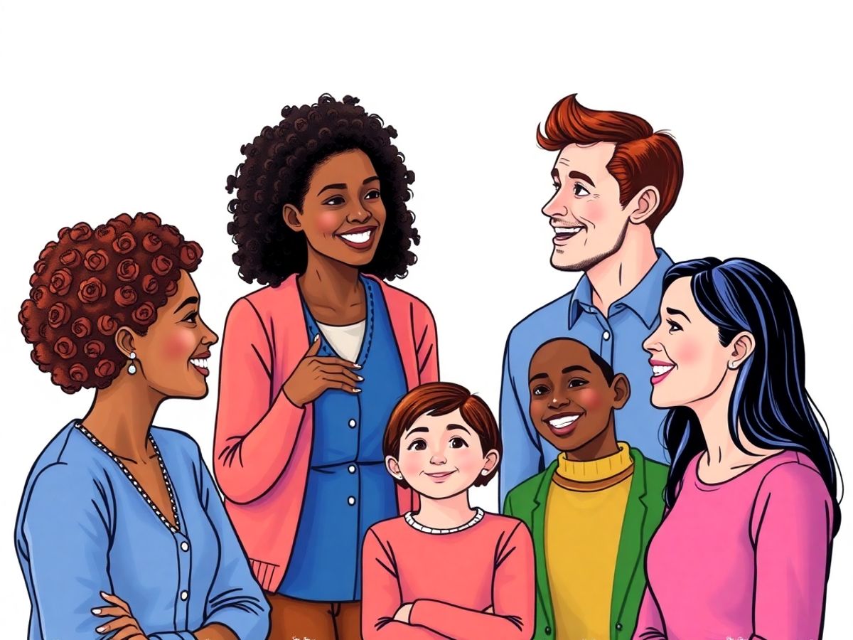 Persoane diverse interacționând cu empatie și deschidere.