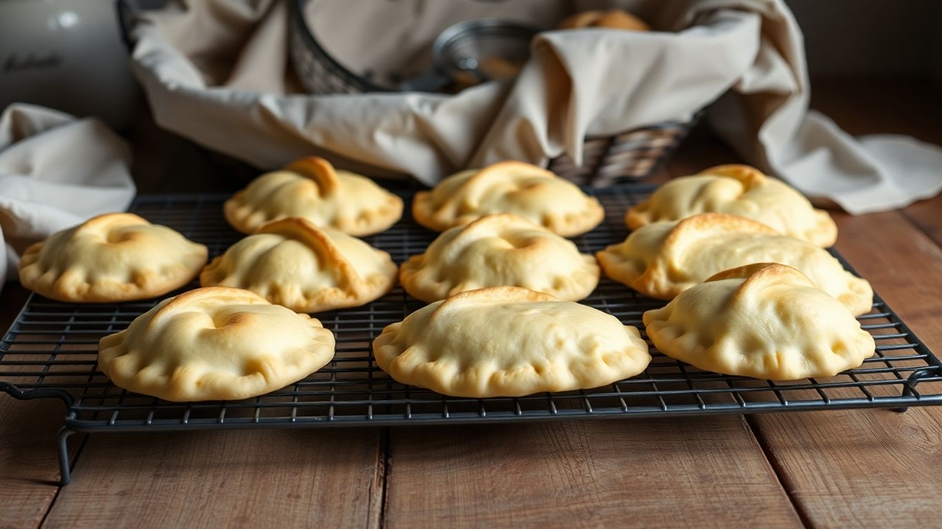 Fresh flaky pastries resting on a rack overnight.