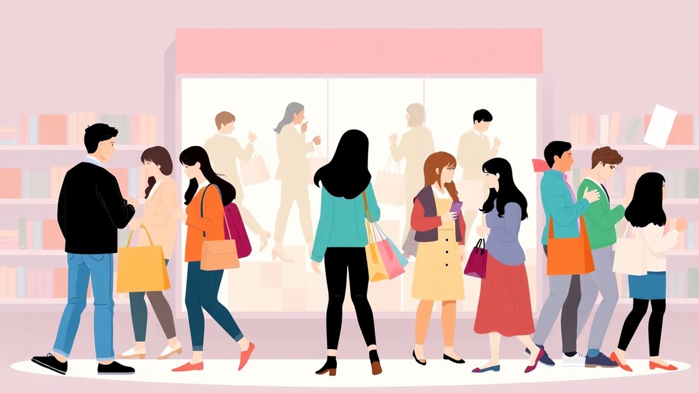 Illustrasjon av forbrukergrupper som handler ulikt.