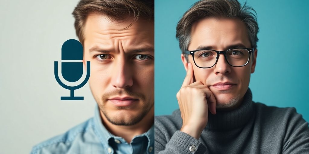 A split image of a frustrated person on one side and a calm person on the other.