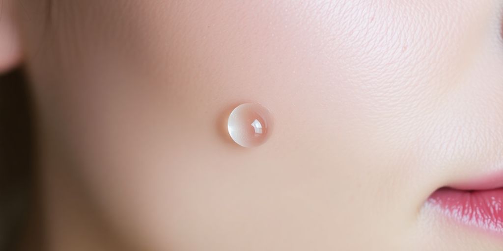 Healthy glowing skin with a drop of water.
