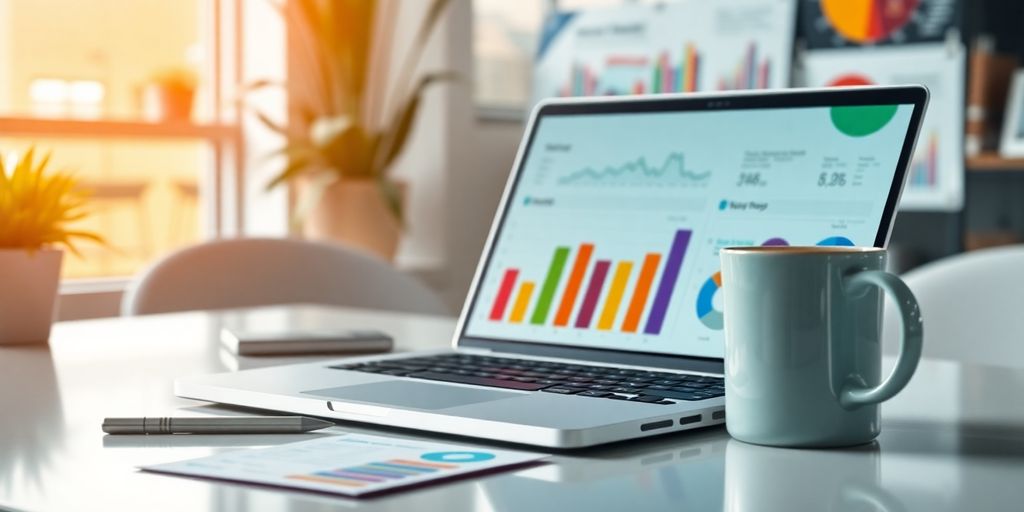 Imagem de um espaço de trabalho moderno e vibrante.