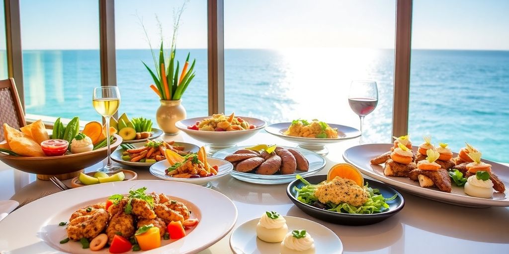 Gourmet seafood and desserts at JW Marriott Los Cabos.