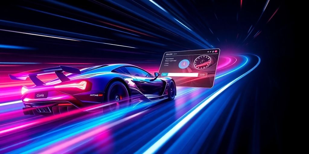 Fast website loading speed visual.