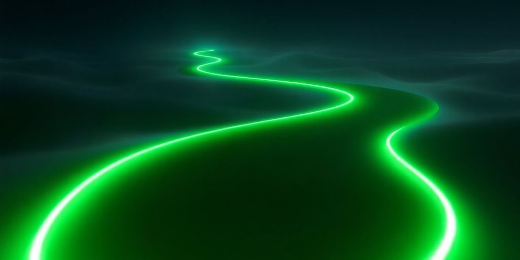 Caminho digital verde brilhante