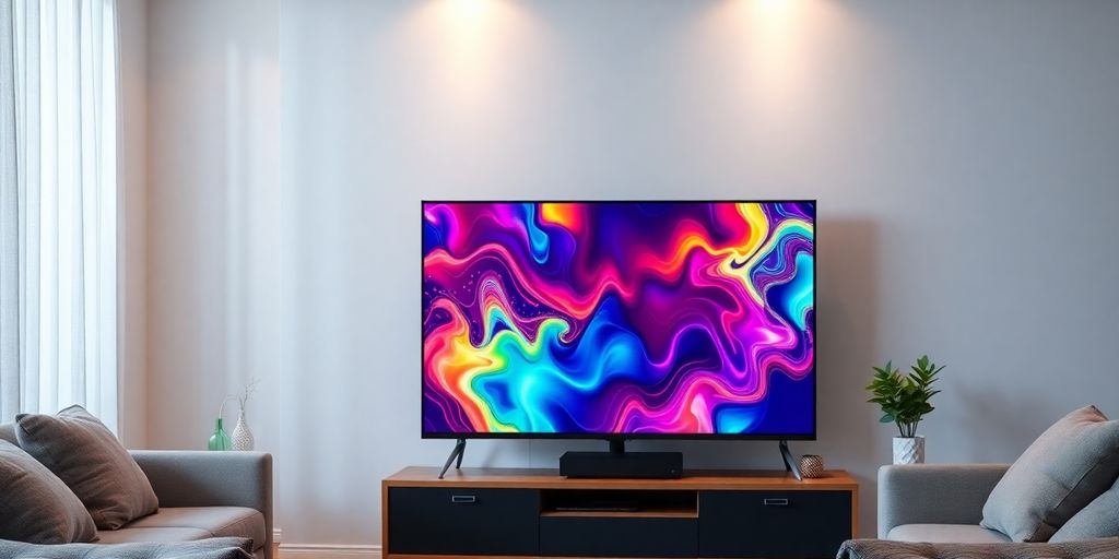 Modern Fernseher in einem stilvollen Wohnzimmer