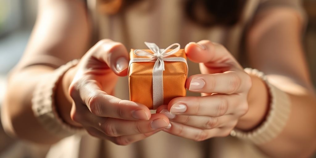 Person holding a prize box