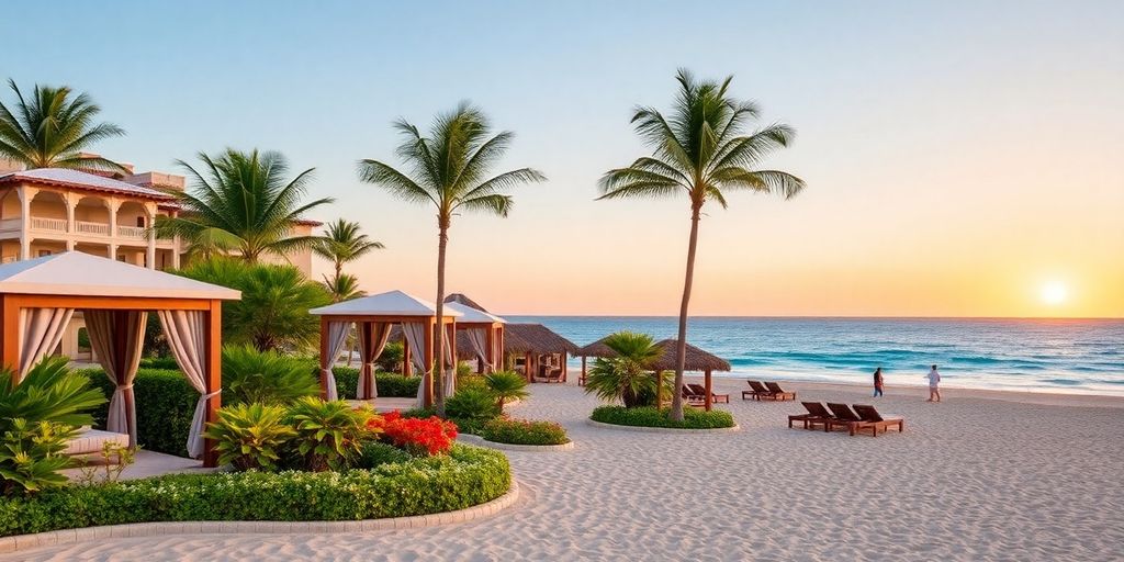 Beachfront view of Grand Velas Los Cabos resort.
