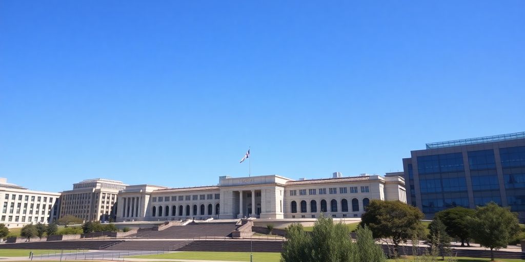 Australian Parliament House and federal government buildings.