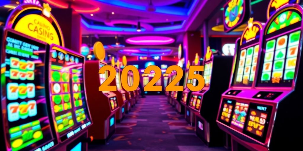 Colorful cash slot machines in an online casino.