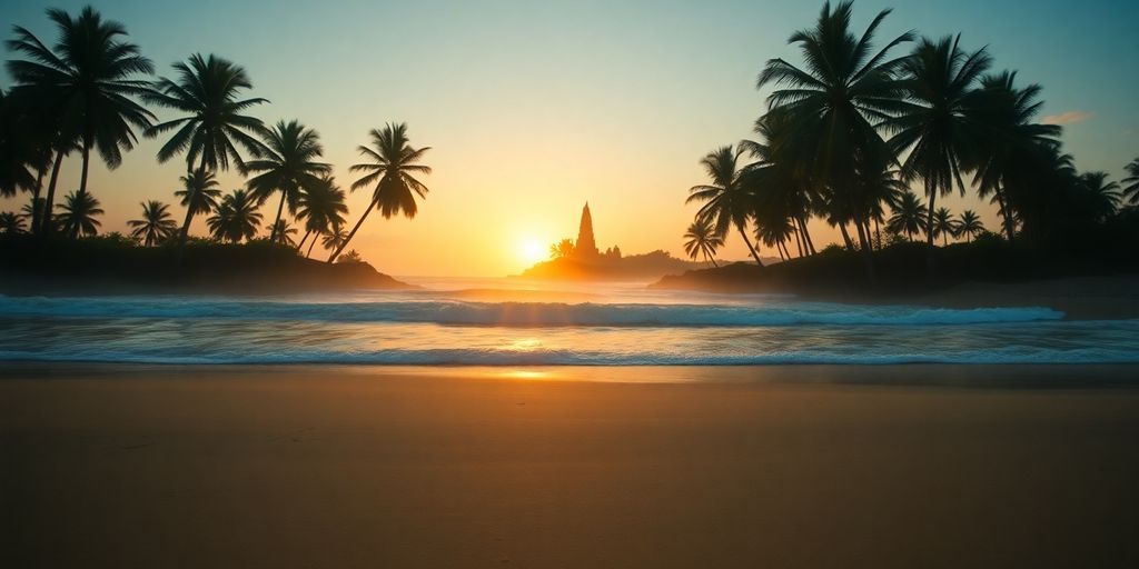 Plage de Bali soleil levant