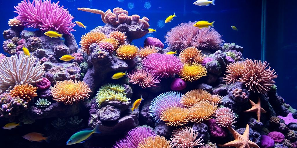 色彩斑斓的珊瑚礁与多样的海洋生物。