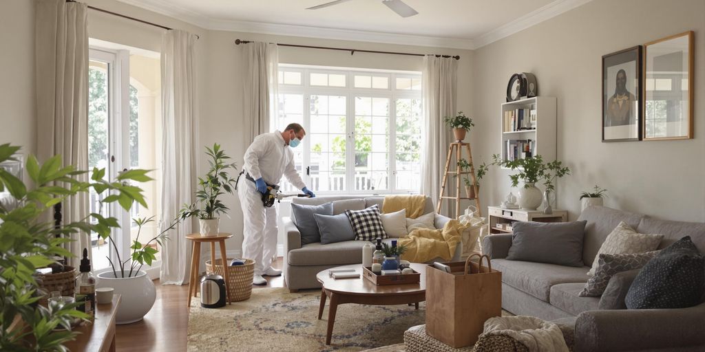 Serviciu de dezinsecție pentru ploșnițe în acțiune.