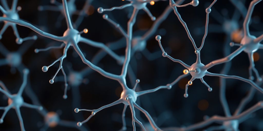 Brain neurons with dopamine molecules
