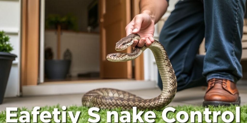 Îndepărtarea sigură a unui șarpe dintr-o casă.