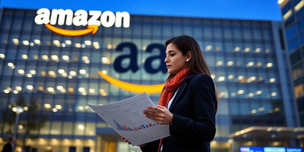 Business student studying Amazon's market strategies.