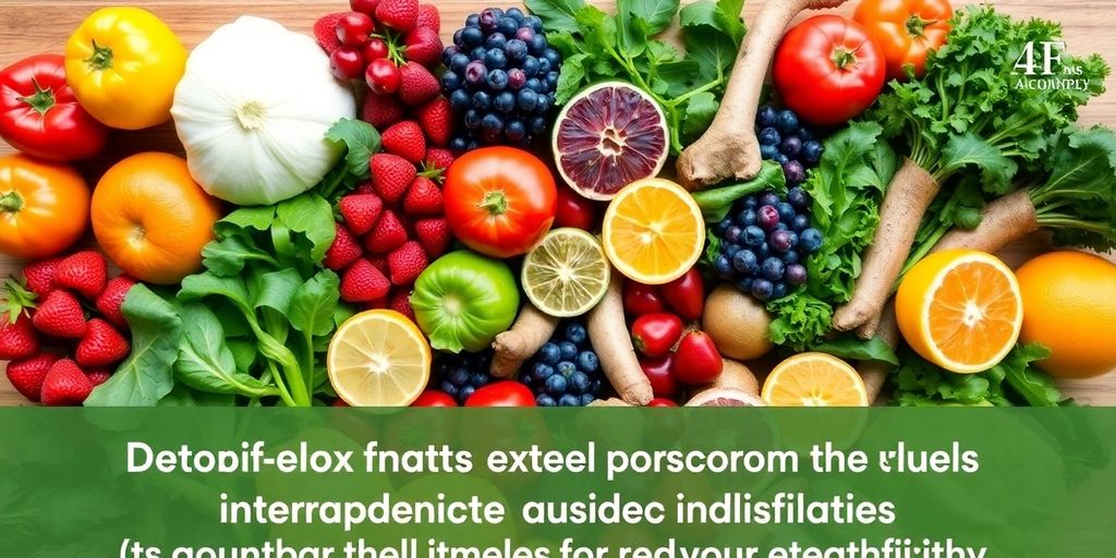 Fresh fruits and vegetables for detox and health.